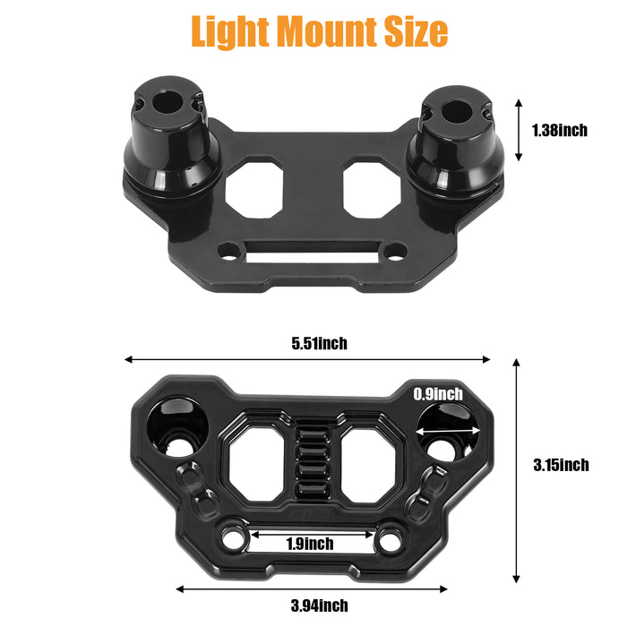 Front A-Pillar Off-Road Single/Dual Light Mounting Brackets for 2018+ Jeep Wrangler JL/JLU 4xe Jeep Gladiator JT
