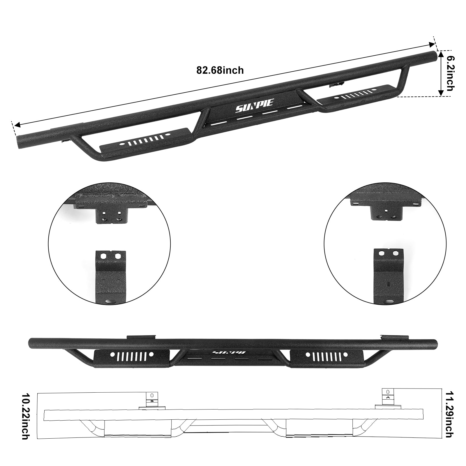Entry-Level Running Boards for 2019-2026 Jeep Gladiator JT, Bolt-On Side Steps Nerf Bars
