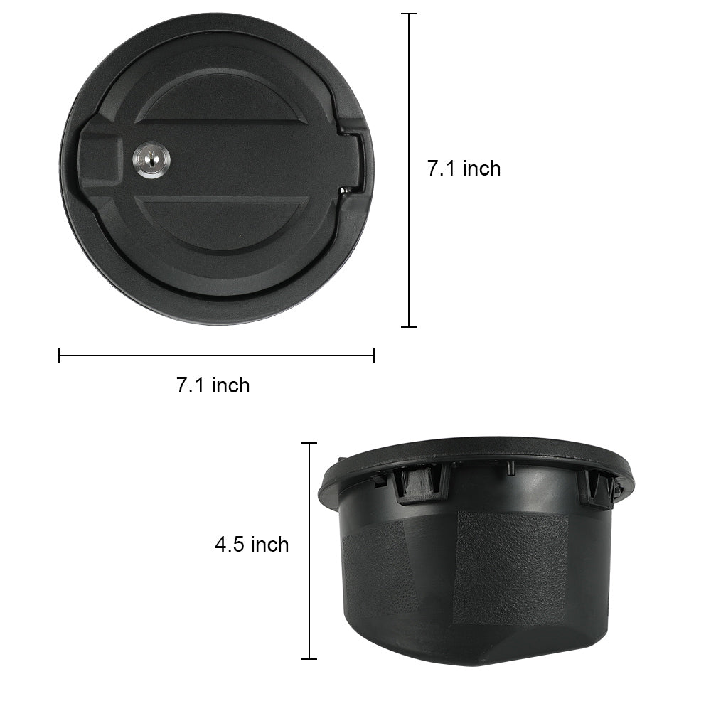 Locking Aluminum Fuel Filler Door Cover with key Accessories Compatible with 2018-2026 Jeep Wrangler 4xe JL JLU