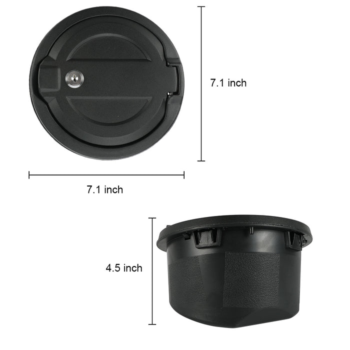 Locking Aluminum Fuel Filler Door Cover with key Accessories Compatible with 2018-2025 Jeep Wrangler 4xe JL JLU