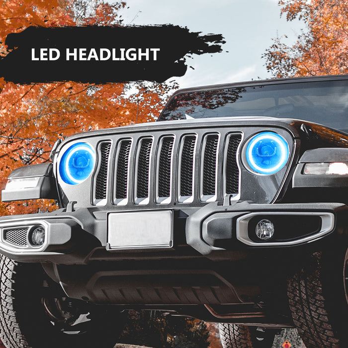 Sunpie 9 inch LED RGB Headlights for 2018-2024 Jeep Wrangler JL/JLU & Jeep Gladiator JT (2pcs/set)