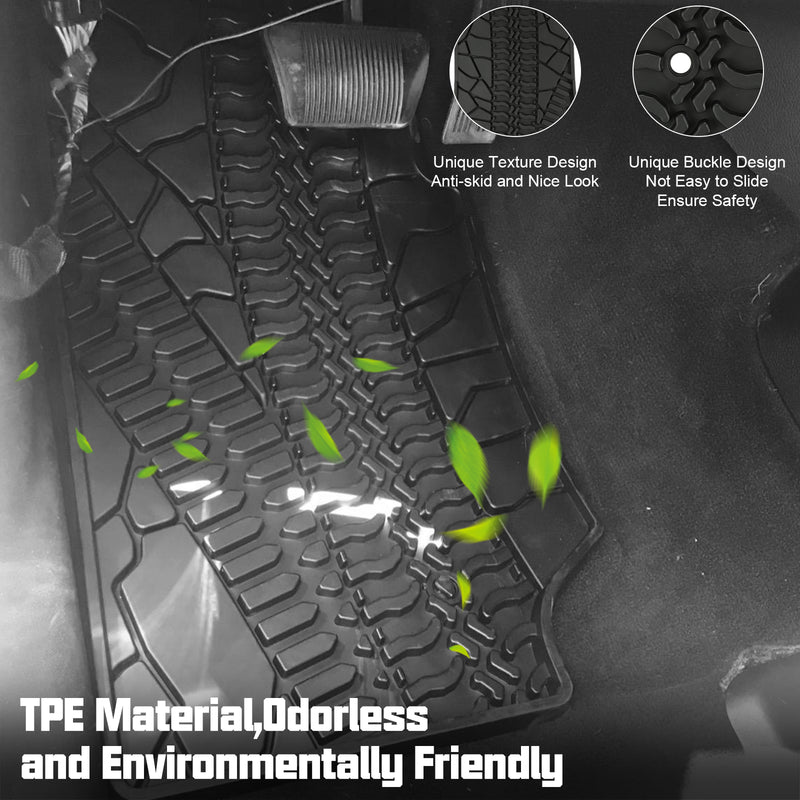 '07-'13 Jeep Wrangler JK 2-Door with Texture TPE Front & Rear Floor Mats