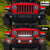 Jeep Wrangler Textured Black Front Bumper with 3 LED Work Lights & 1 Pair 4" RGBW Fog Lights 2 D-Rings & Winch Plate for JK/JKU JL/JLU Jeep Gladiator JT