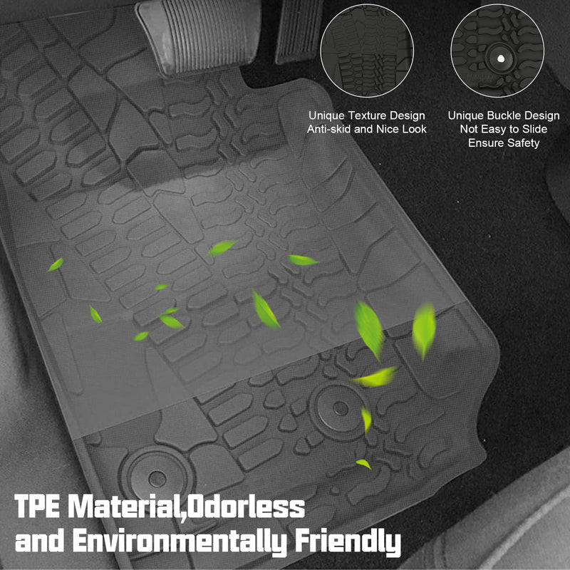 '14-'18 Jeep Wrangler JK 2-Door Jeep Front & Rear Floor Mats