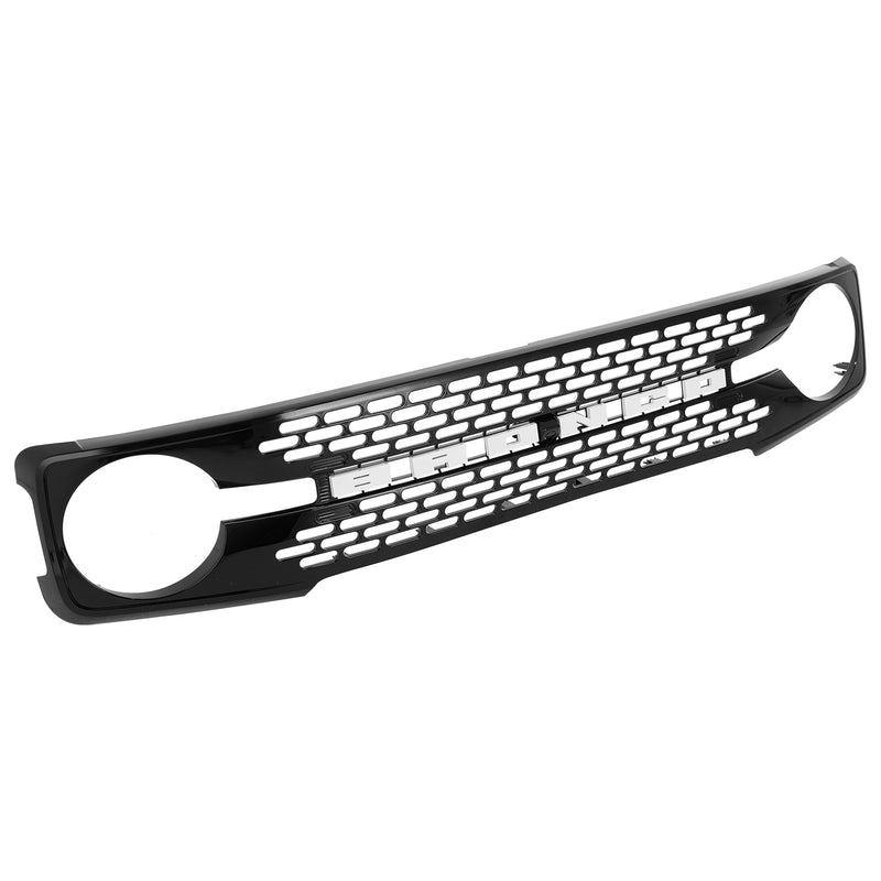 Ford Bronco Grille ABS Plastic White Black W/Letters and Camera Hole for 2021-2025 Ford Bronco