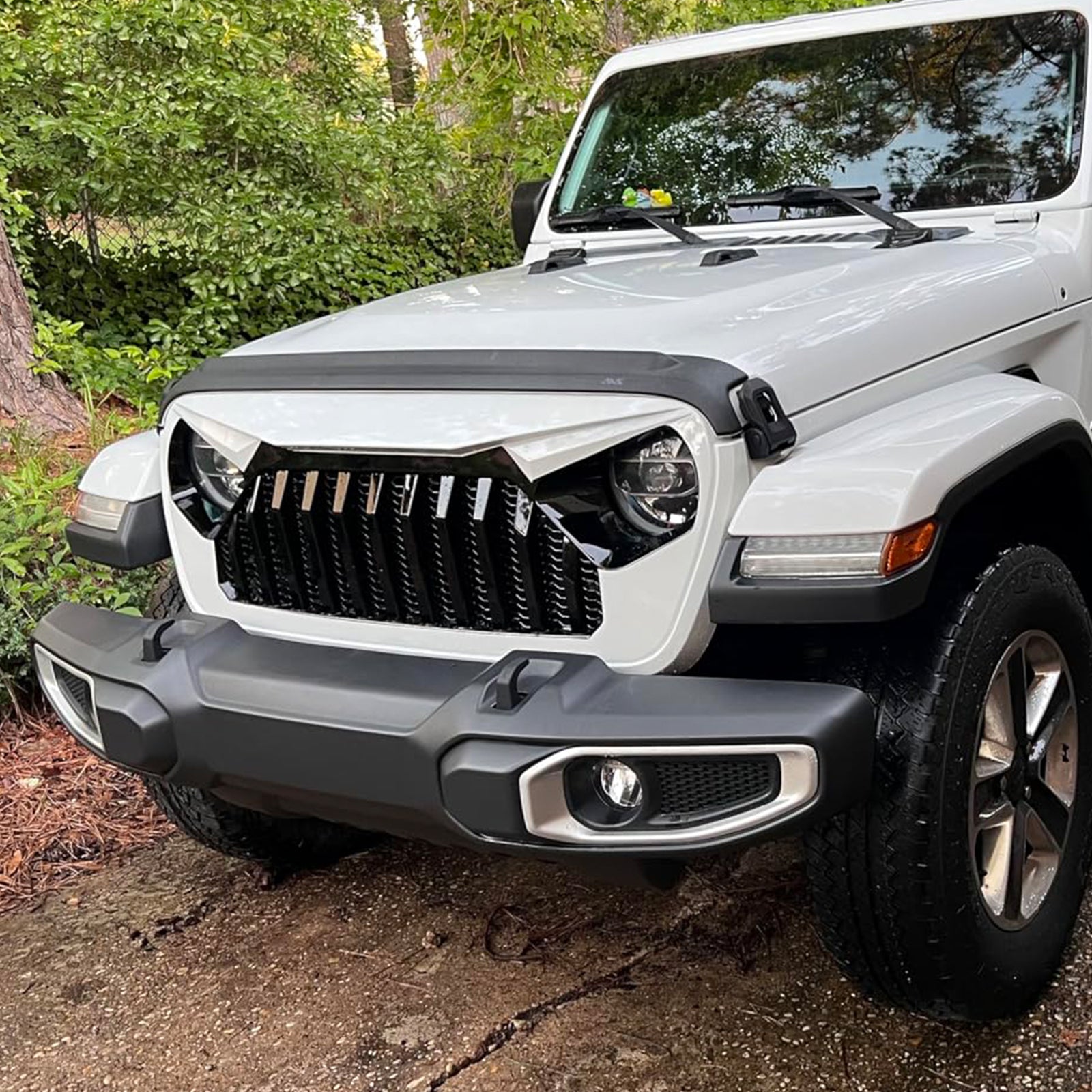 Jeep Grille Black Matte Black Paintable for 2018-2026 Jeep Wrangler JL/JLU 4XE & 2019-2026 Jeep Gladiator JT