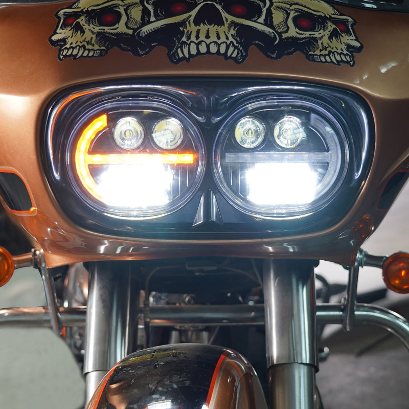 High-Performance Dual-Visionz LED Headlight for '15-'25 Harley-Davidson Road Glide with Integrated DRL & Turn Signals