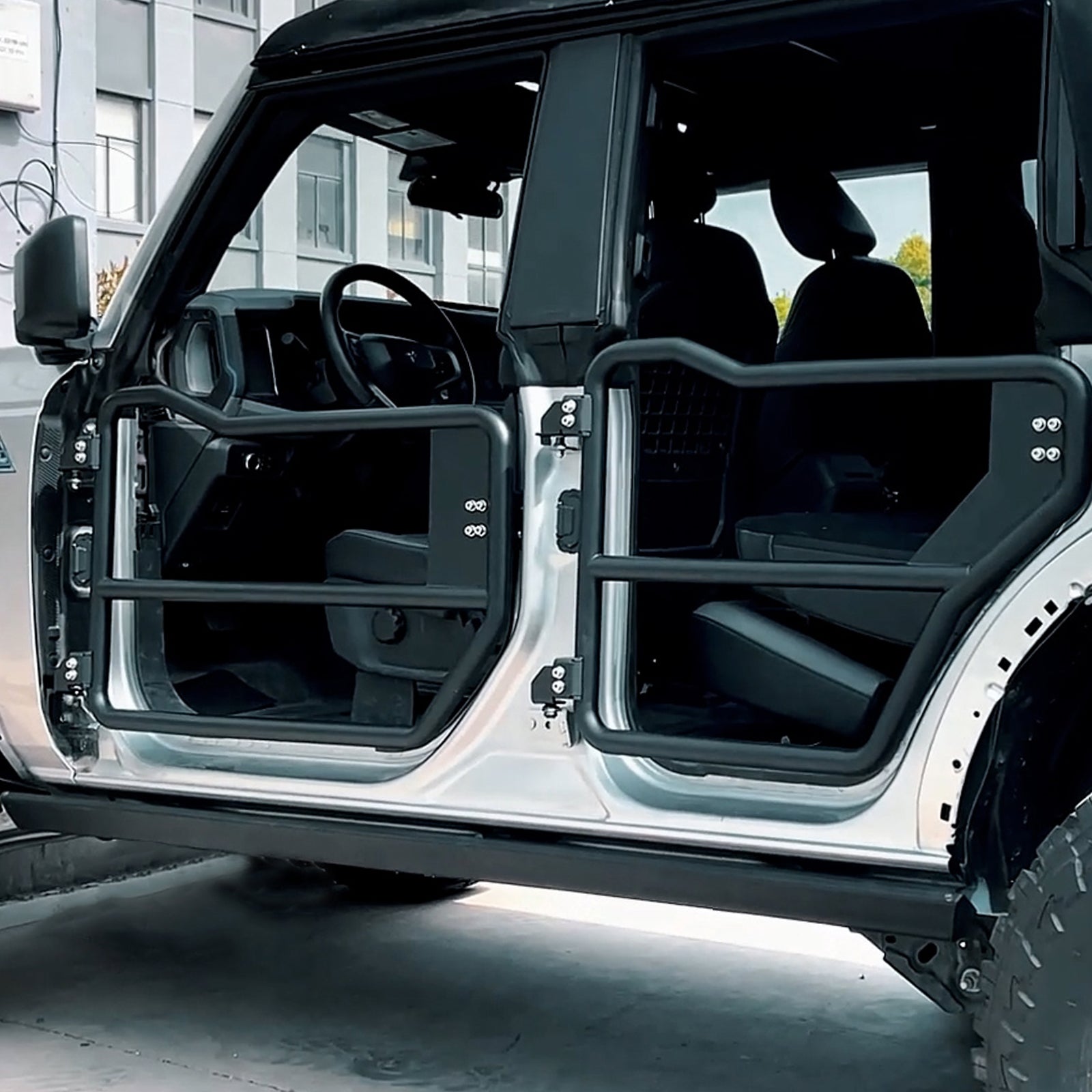 Ford Bronco Carbon Steel Matte Surface Tube Doors for 2021-2026 Ford Bronco 2-Door (2PCS)
