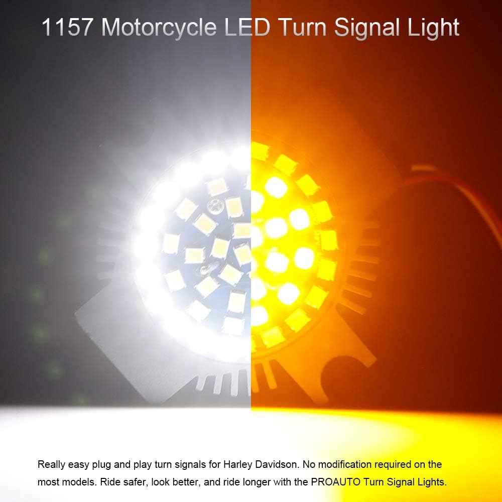 1157 LED Turn Signals For Harley - Super Bright 60 LED Bullet Style Lights With Smoke Lenses