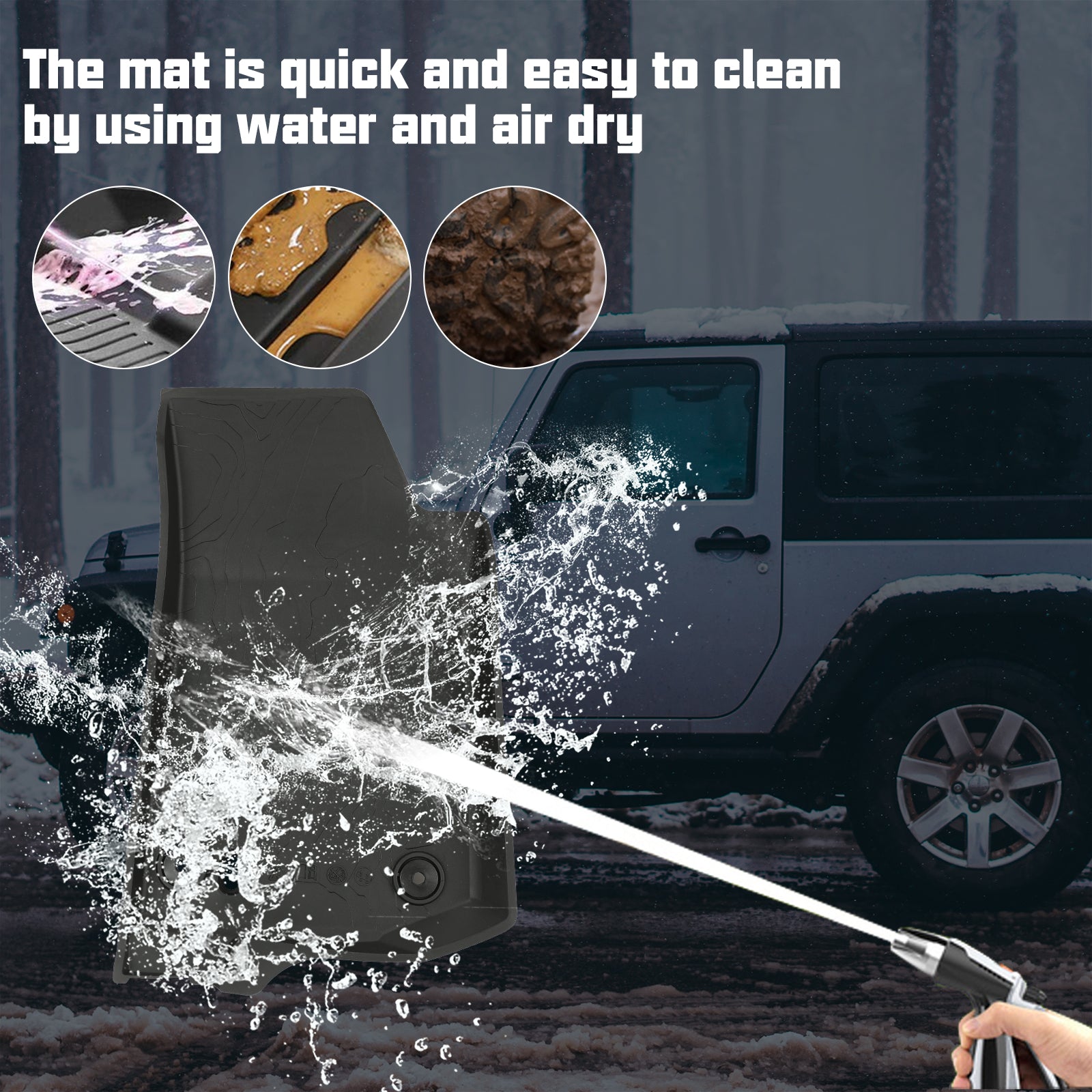 '18-'26 Jeep Wrangler JL 2-Door All-Weather Front & Rear TPE Floor Mats
