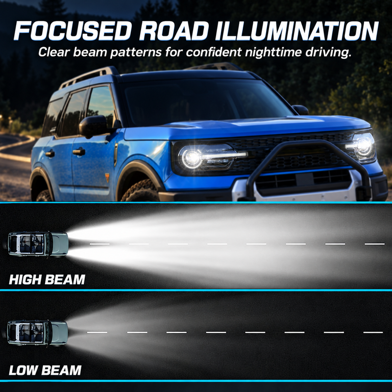 LED Headlight Assemblies with DRL & Turn Signals for 2021–Present Ford Bronco Sport (Pair)