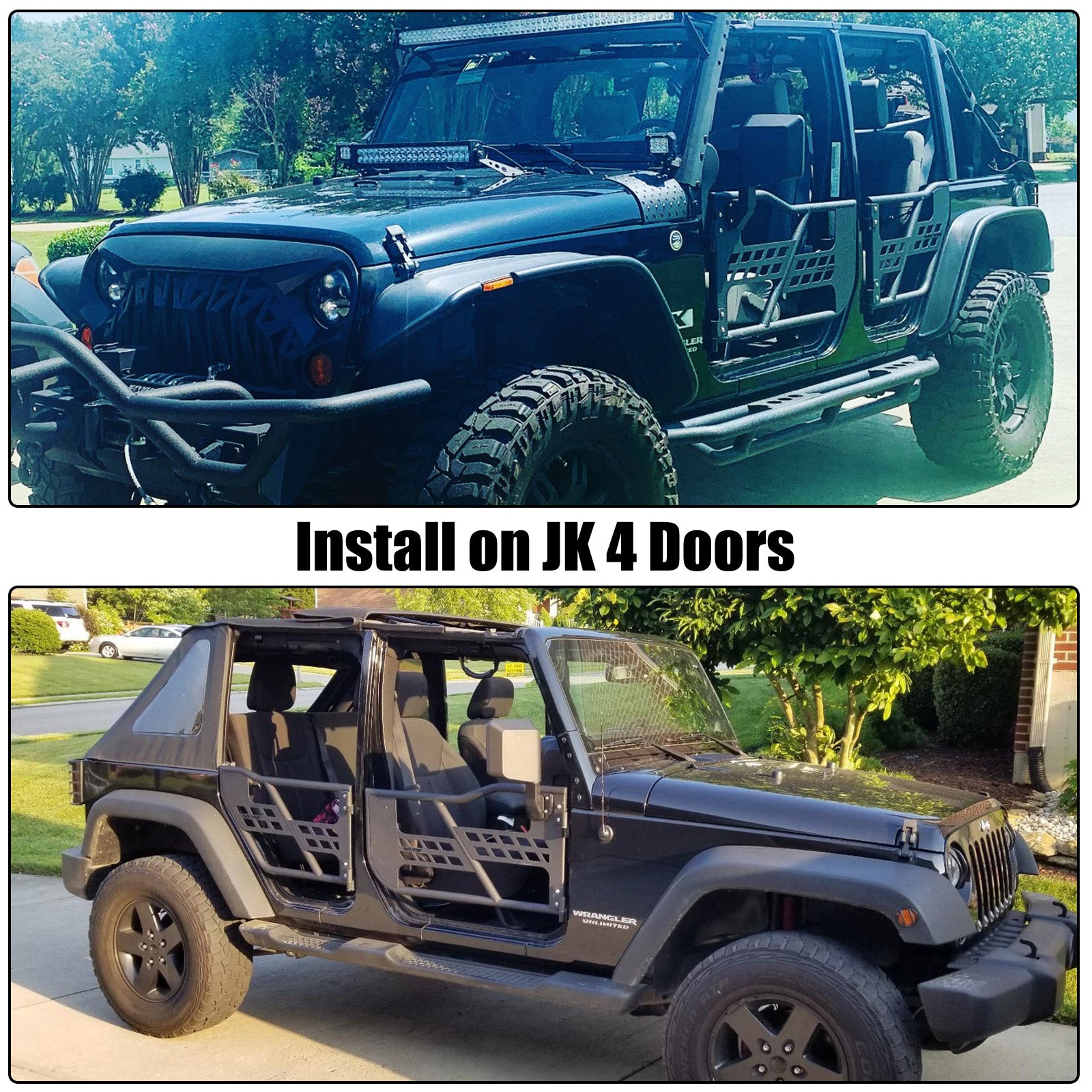 4-Door Safari Half Tube Doors for 2007-2018 Jeep Wrangler JK Unlimited (4PCS Set)