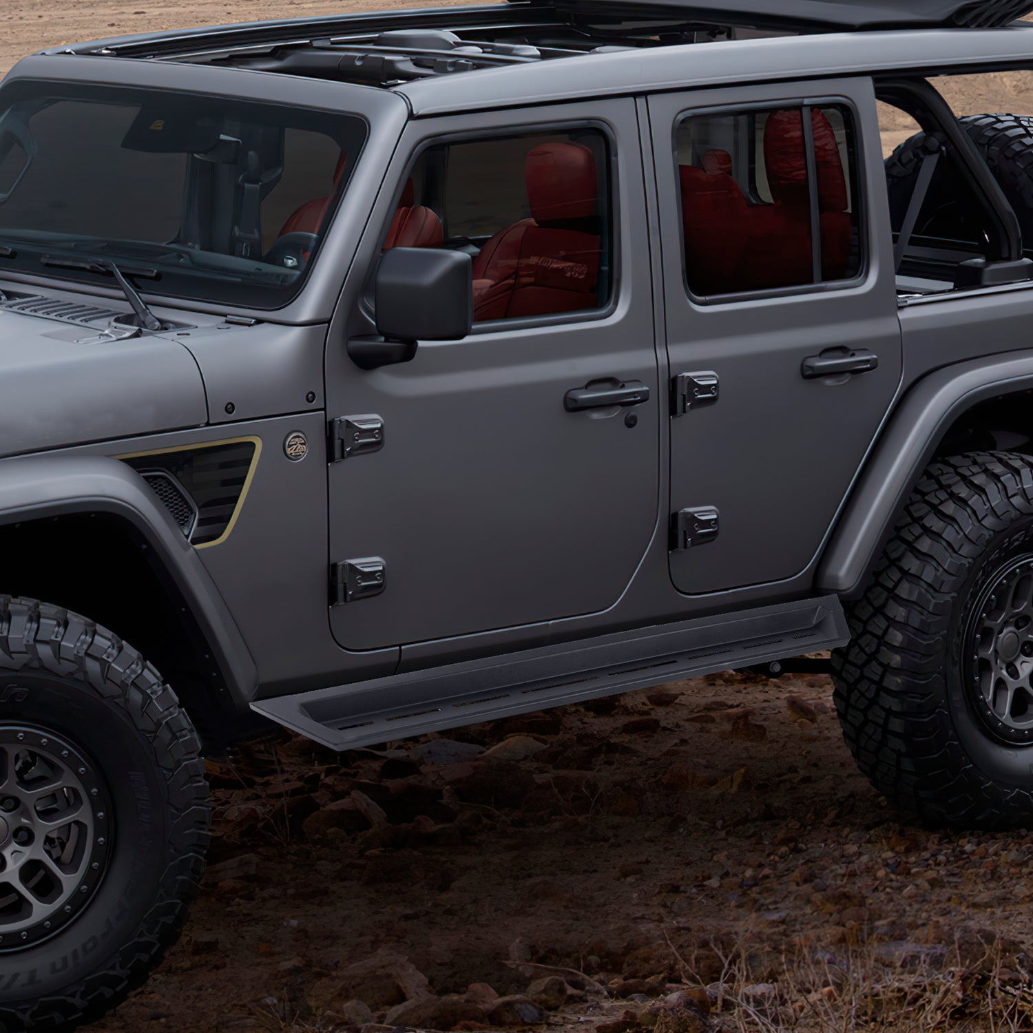 Jeep Running Boards Blade Series Carbon Steel Tubing for Jeep Wrangler 4xe JLU 4-Door (2018-2026）
