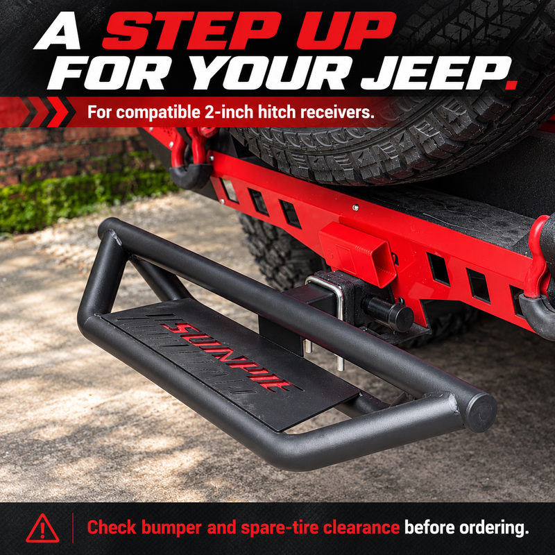 2" Hitch Step for Jeep Wrangler, Gladiator & Ford Bronco