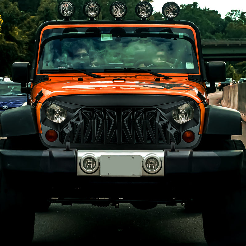 Jeep Wrangler JK/JKU Grilles Black/Red/White ABS Mustang
