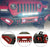 Jeep Wrangler Textured Black Front Bumper with 3 LED Work Lights & 1 Pair 4" RGBW Fog Lights 2 D-Rings & Winch Plate for JK/JKU JL/JLU Jeep Gladiator JT