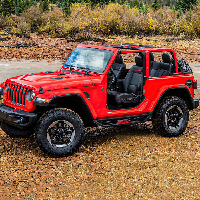 '18-'25 Jeep Wrangler JL 2 Door Black Stainless Steel Side Step Bars