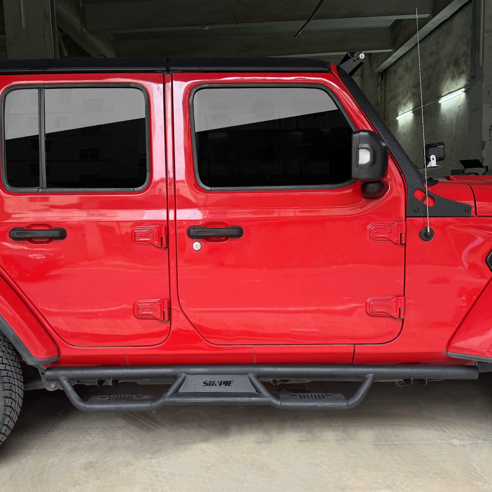 Entry-Level Running Boards Side Step Bars for Jeep Wrangler JLU/4XE 2018-2026 4 Door, Bolt-On Nerf Bars