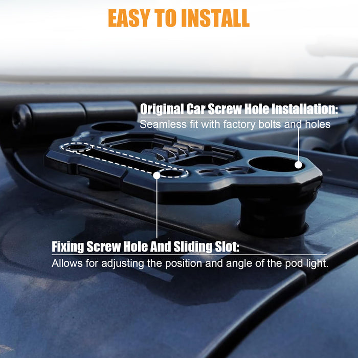 Front A-Pillar Off-Road Single/Dual Light Mounting Brackets for 2018+ Jeep Wrangler JL/JLU 4xe Jeep Gladiator JT