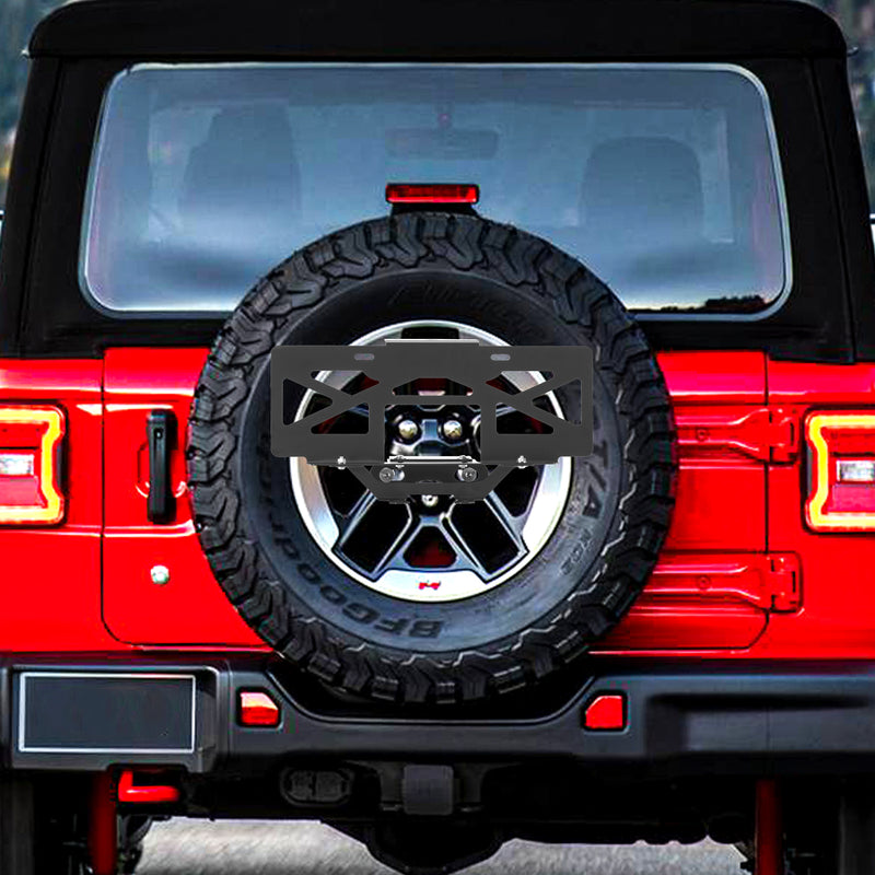 Spare Tire License Plate Relocation Bracket for 2018–2026 Jeep Wrangler JL JLU 4XE