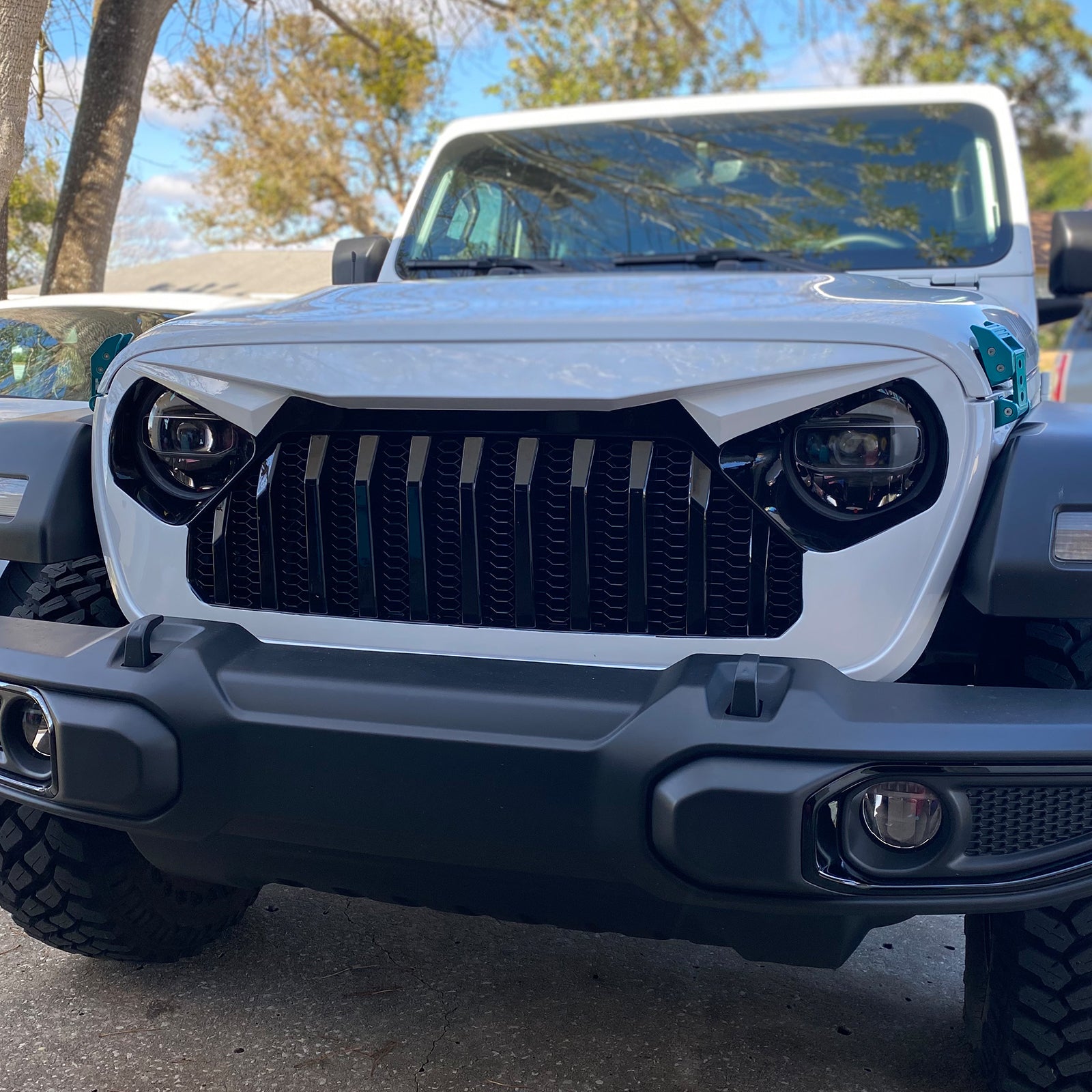 Jeep Grille Black Matte Black Paintable for 2018-2026 Jeep Wrangler JL/JLU 4XE & 2019-2026 Jeep Gladiator JT