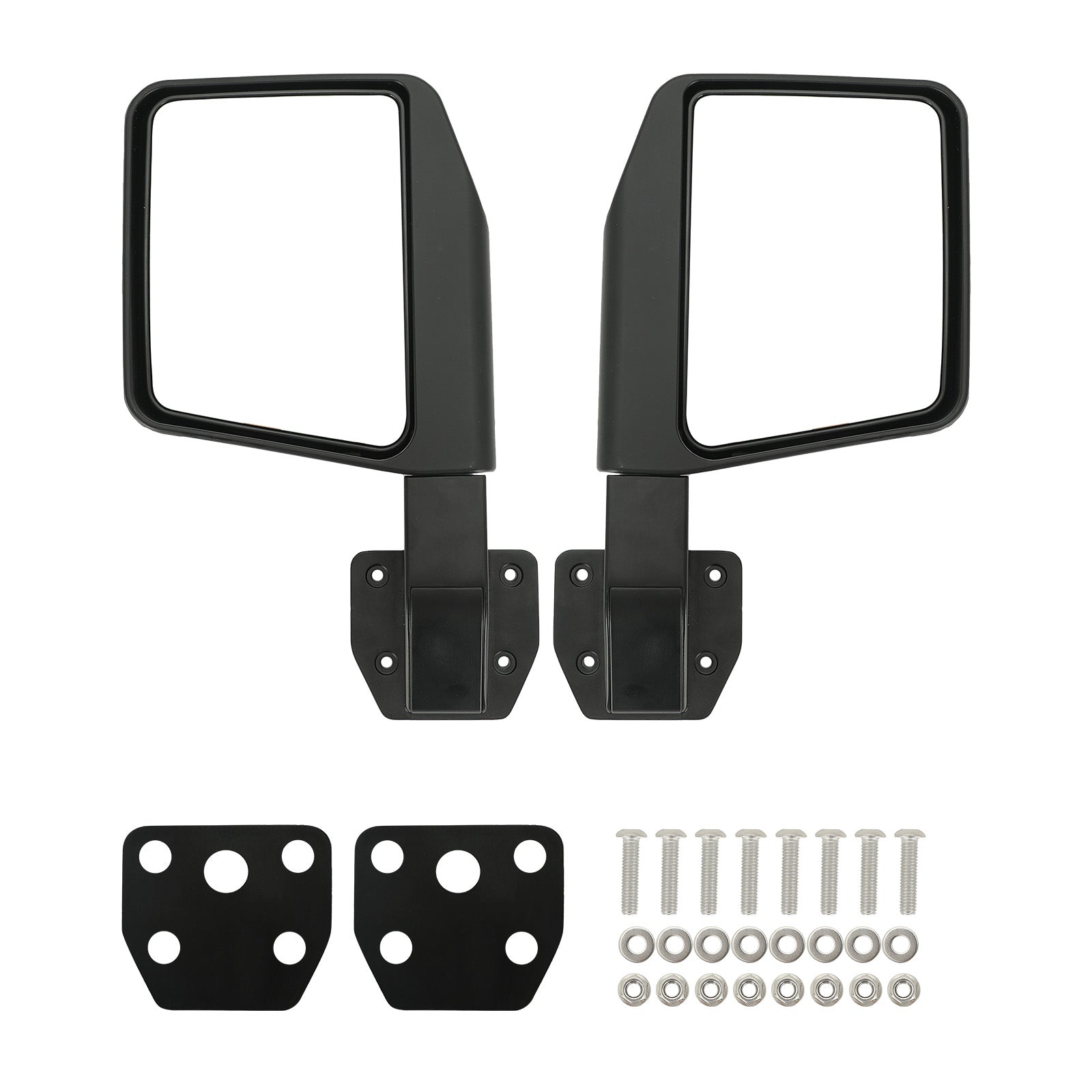[1987-2026 Universal] 4-Bolt Half-Door Rearview Mirrors Pair for Jeep Wrangler YJ TJ LJ JK JL 4xe Gladiator JT