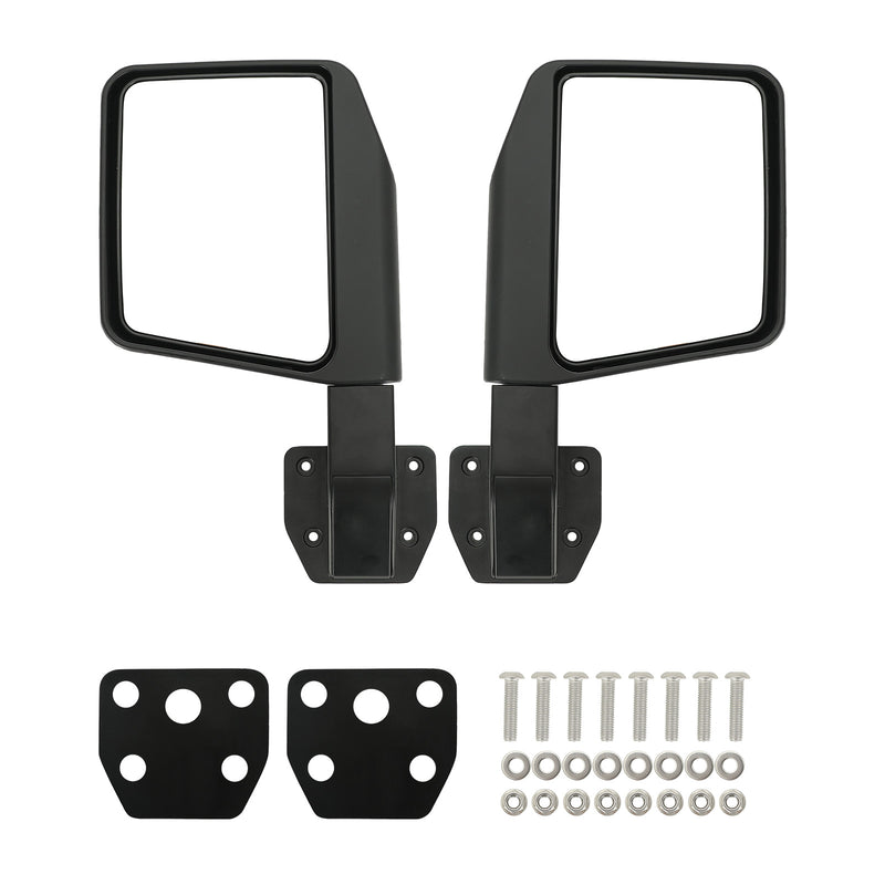 [1987-2026 Universal] 4-Bolt Half-Door Rearview Mirrors Pair for Jeep Wrangler YJ TJ LJ JK JL 4xe Gladiator JT