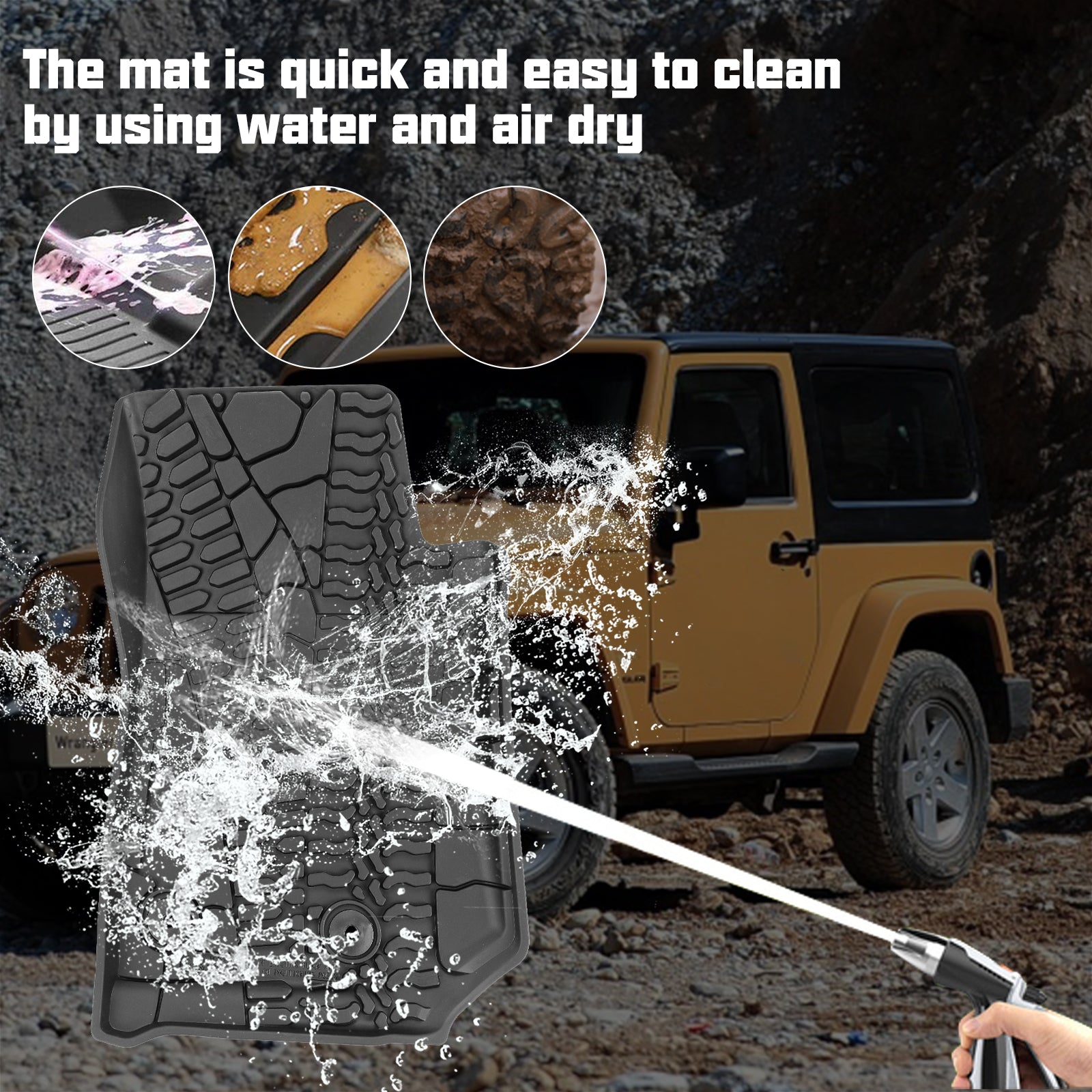 '14-'18 Jeep Wrangler JK 2-Door Jeep Front & Rear Floor Mats
