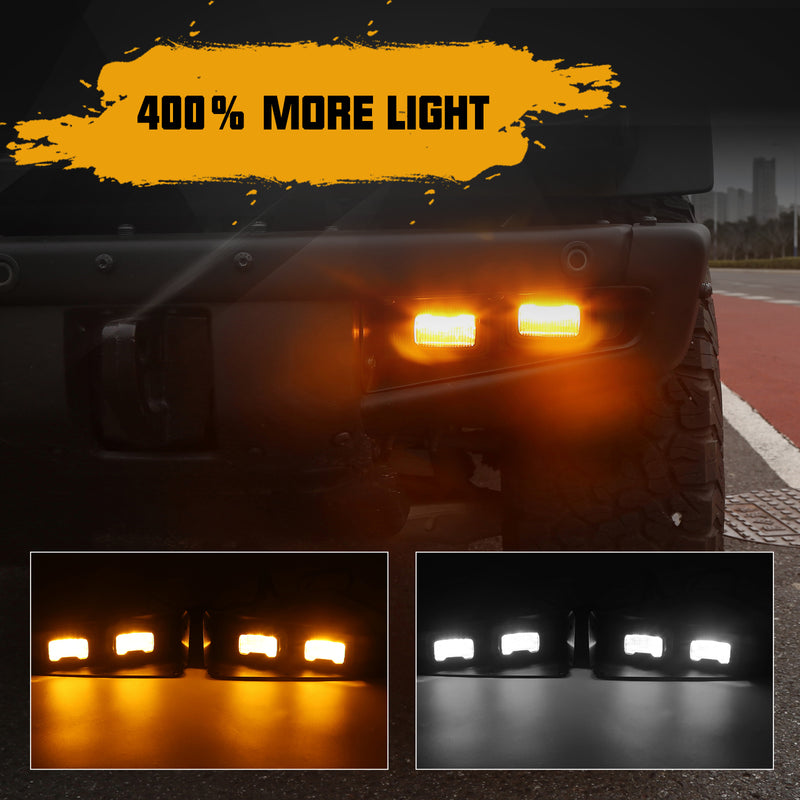 Ford Bronco Raptor LED Fog Lights with DRLs, Turn Signals, and Remote (2Pcs/Set)