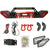 Jeep Wrangler Textured Black Front Bumper with 3 LED Work Lights & 1 Pair 4" RGBW Fog Lights 2 D-Rings & Winch Plate for JK/JKU JL/JLU Jeep Gladiator JT