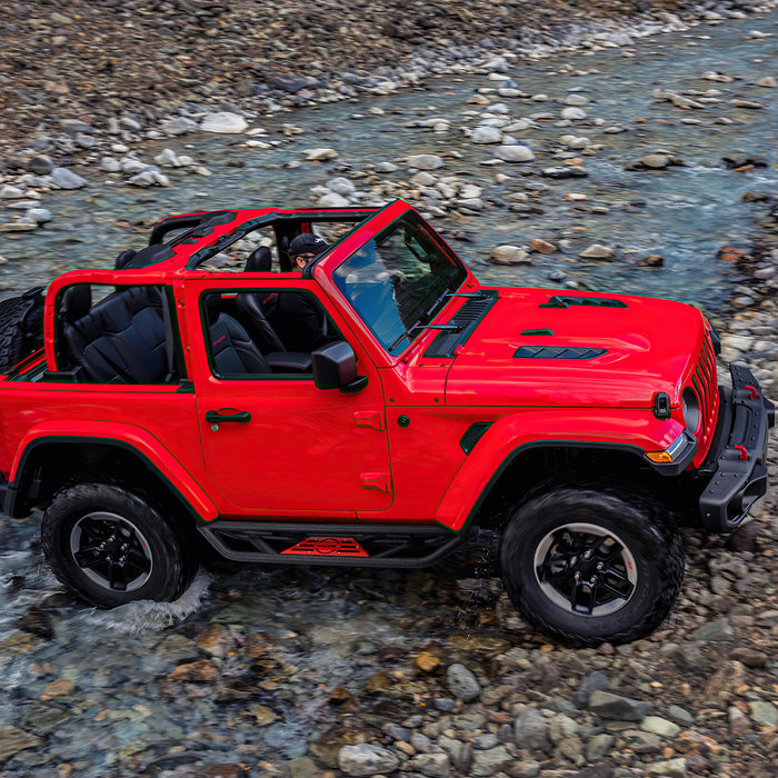 '18-'25 Jeep Wrangler JL 2 Door Black Stainless Steel Side Step Bars