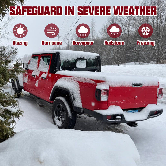 Jeep Gladiator JT (2020-2025) Hard Tri-Fold Tonneau Cover(w/ or w/o Trail Rail) - 5ft Bed