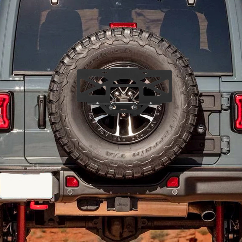 Spare Tire License Plate Relocation Bracket for 2018–2026 Jeep Wrangler JL JLU 4XE