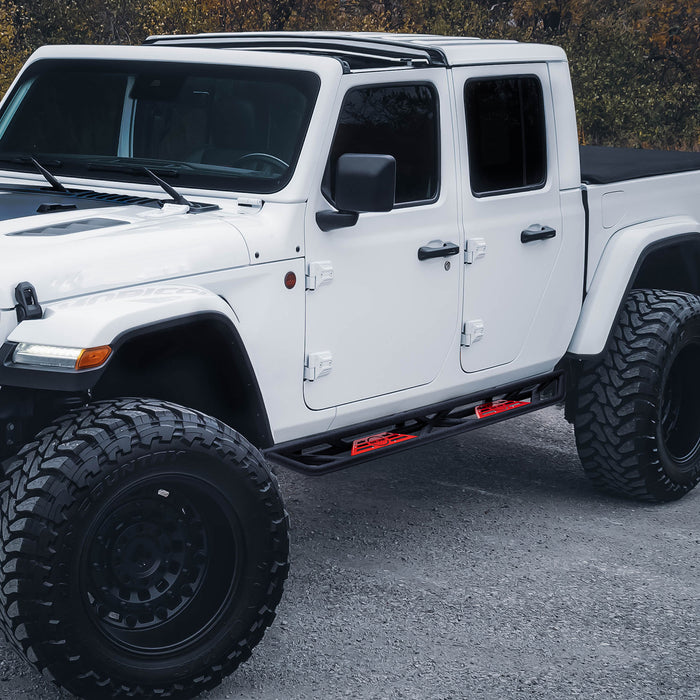 2019-2025 Jeep Gladiator (JT) Textured Black Stainless Steel Side Steps