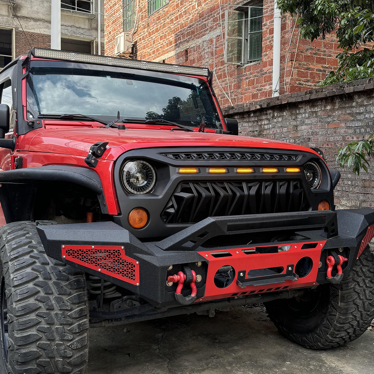 Jeep Renegade Grille with Lights for 2007-2018 Jeep Wrangler JK JKU