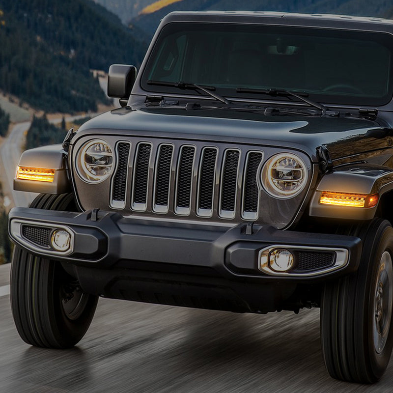 LED Fender & Side Marker Lights with Dynamic Welcome Sequence, Integrated DRL & Turn Signals for ‘18-’25 Jeep Wrangler JL 4xe Gladiator (Not suitable for sports)