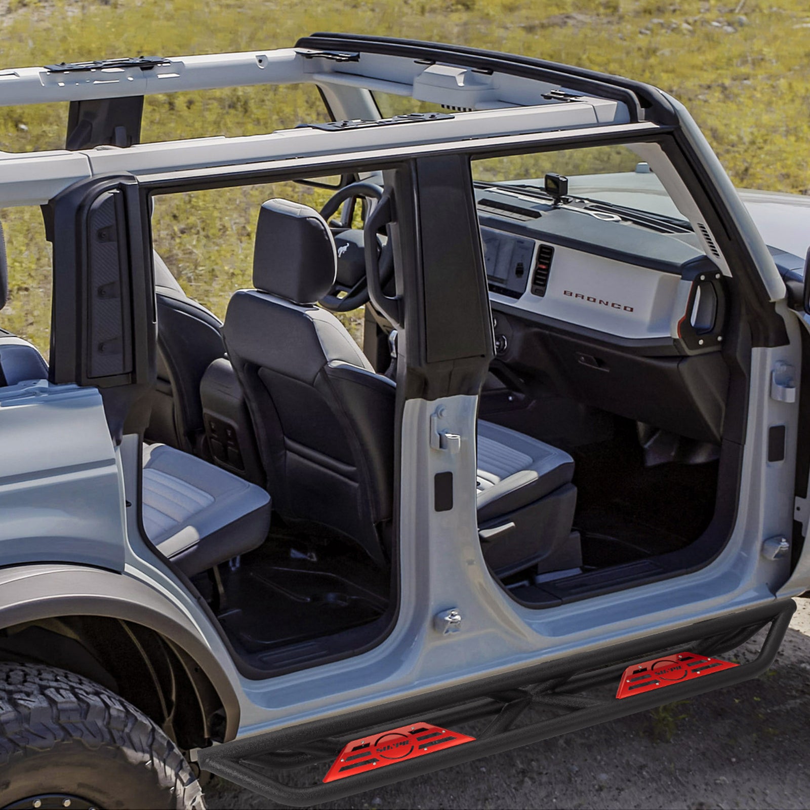 Heavy-Duty Carbon Steel Side Steps for 2021-2026 Ford Bronco 4-Door