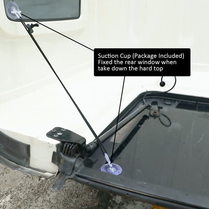 SUNPIE Upgraded Sliding Hard Top Carrier Freedom Panel Storage Rack Compatible with Jeep Wrangler 1987-2025 YJ TJ JK JKU JL JLU  Movable Cart with Suction Cup to Fix Rear Window