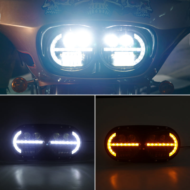 High-Performance Dual-Visionz LED Headlight for '15-'25 Harley-Davidson Road Glide with Integrated DRL & Turn Signals
