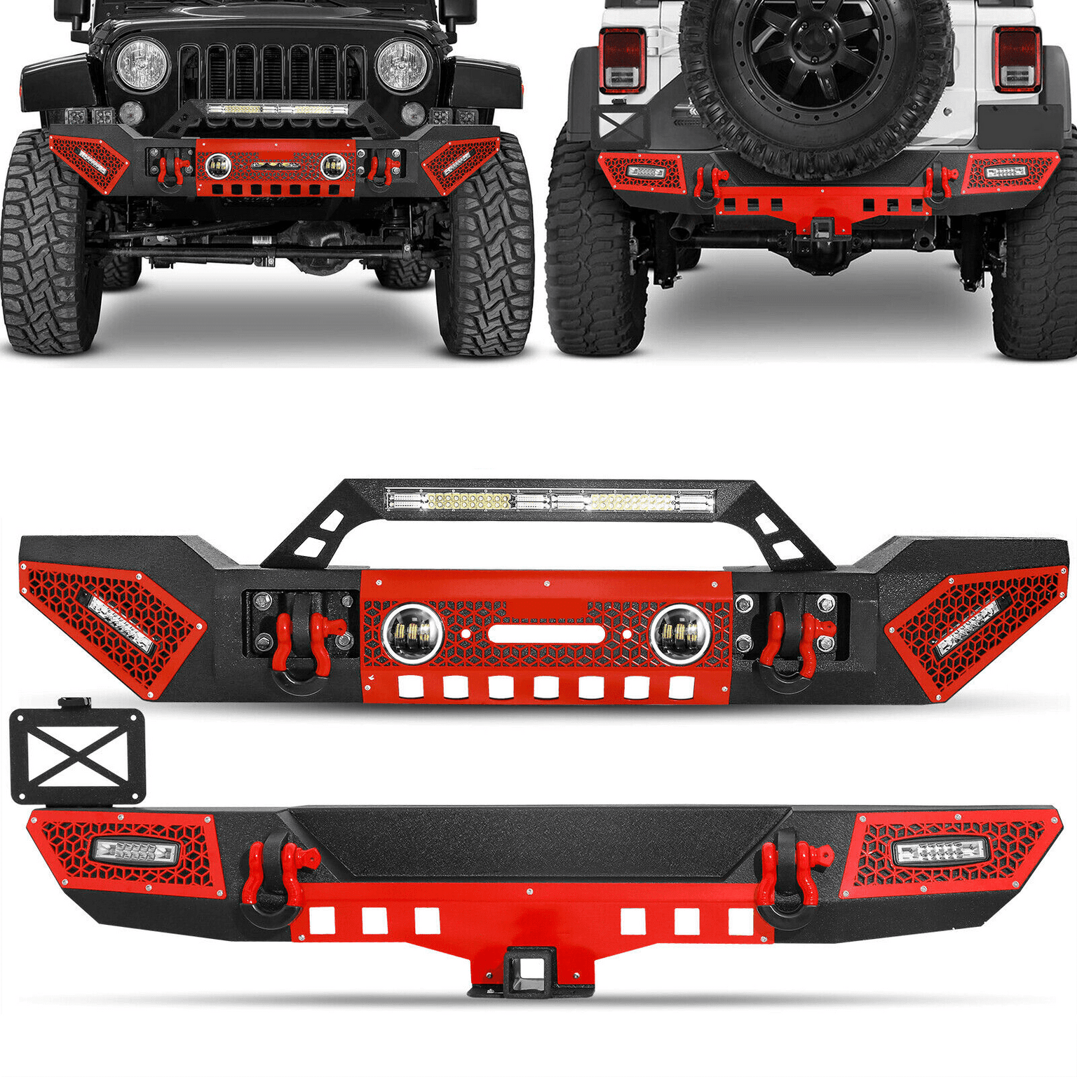 Front And Rear Bumpers Jeep Wrangler JK JL JT Front & Rear Bumpers Combo Kits