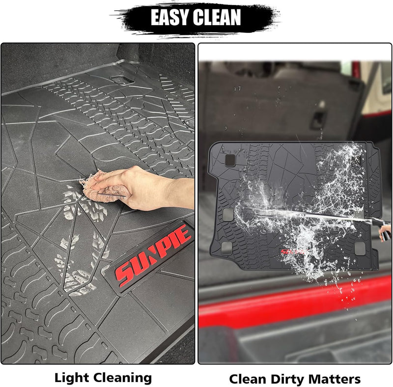 Heavy-Duty Rubber Cargo Mat for 2018–2026 Jeep Wrangler JLU 4-Door – Non-Slip, Odorless Cargo Liner