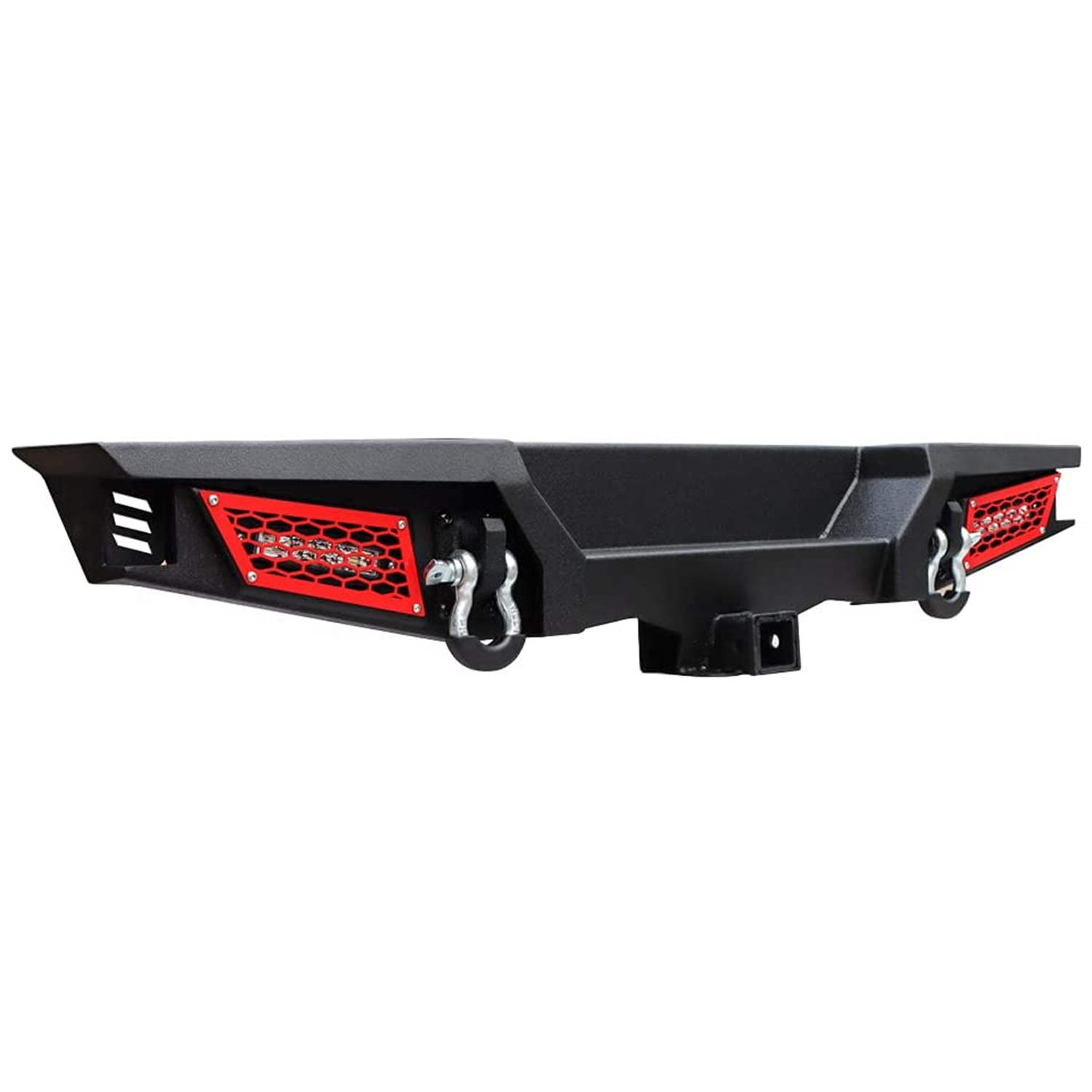 Jeep Wrangler Rear Bumper with LED Lights, D‑Rings & 2″ Receiver Hitch – Fits 2007‑2018 JK JKU
