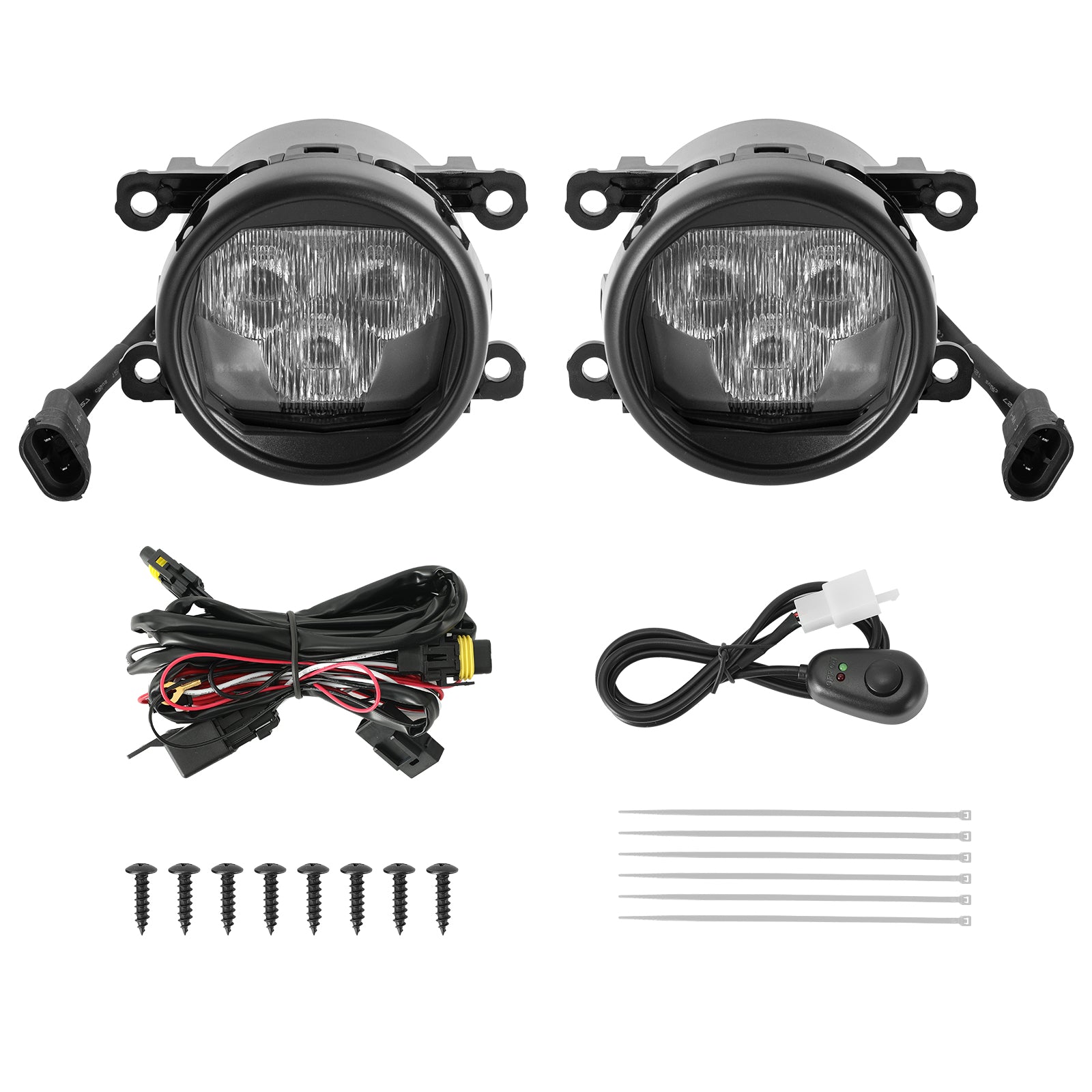 Round LED Fog Lights for 2021-2026 Ford Bronco – OEM Style Front Bumper Fog Lamps (Pair)