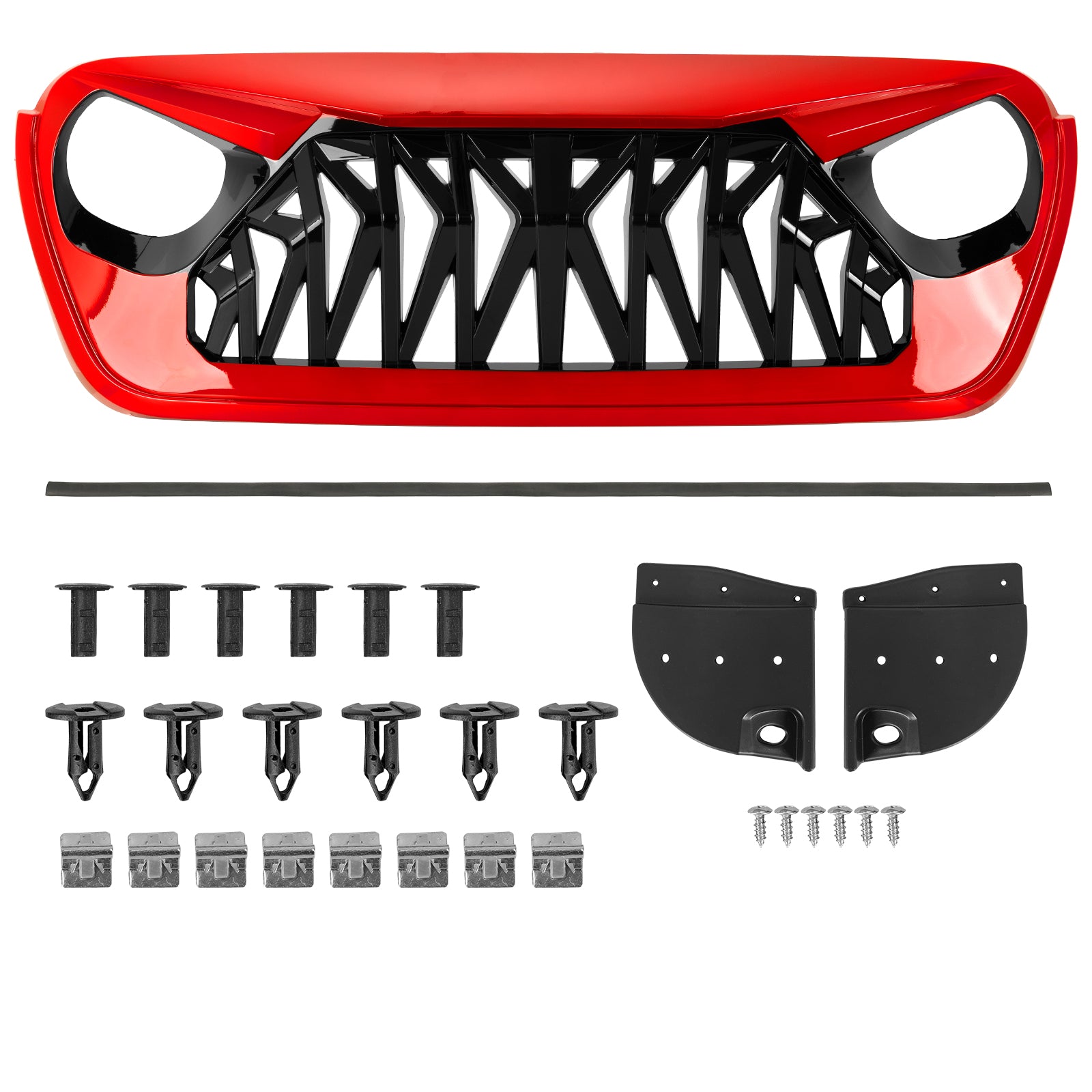 Mustang Series Aggressive Front Grille for 2018-2026 Jeep Wrangler JL JLU 4xe & Gladiator JT
