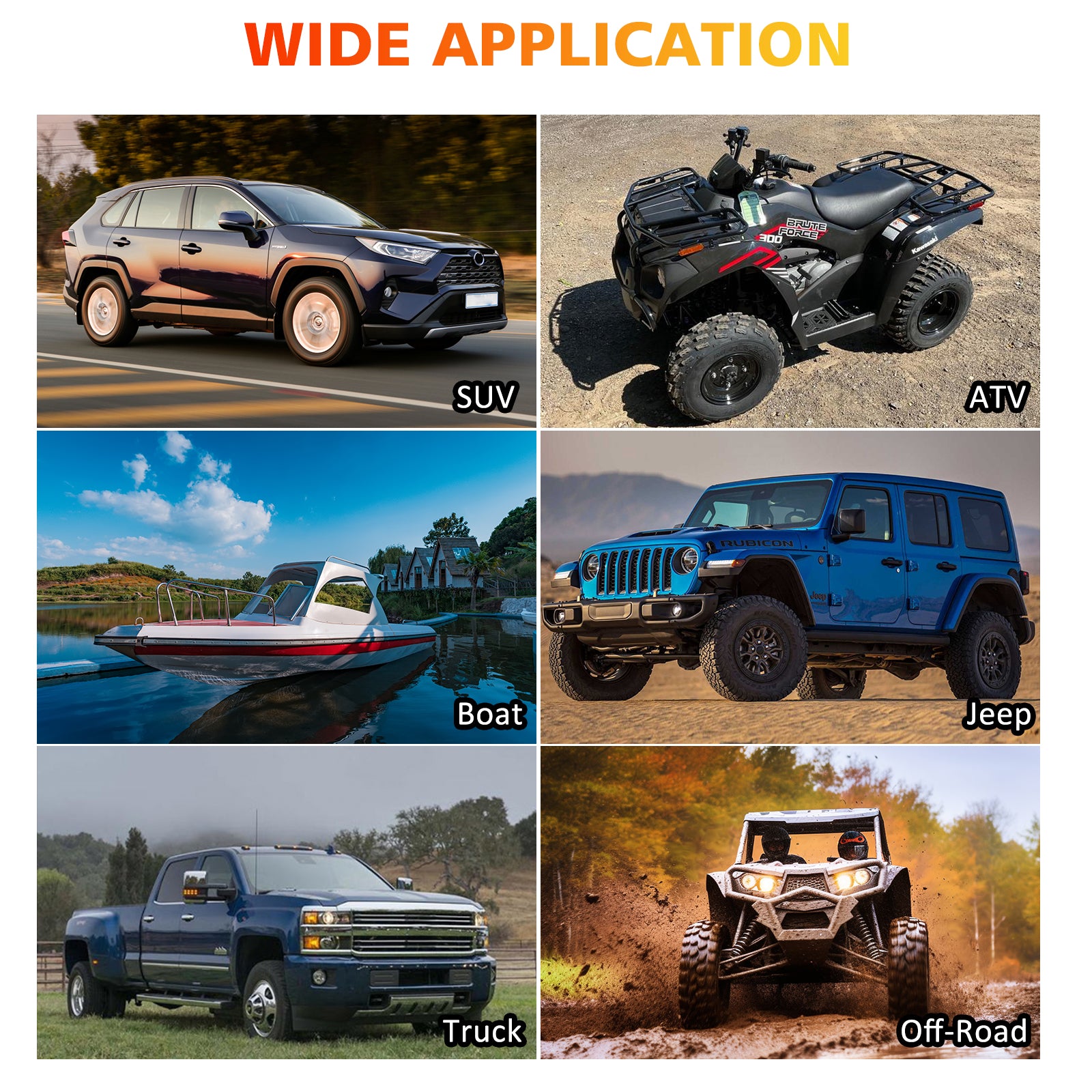 3.5" 170W LED Pod Lights, Dual Color White & Amber Off-Road Work Lights for Trucks and SUVs