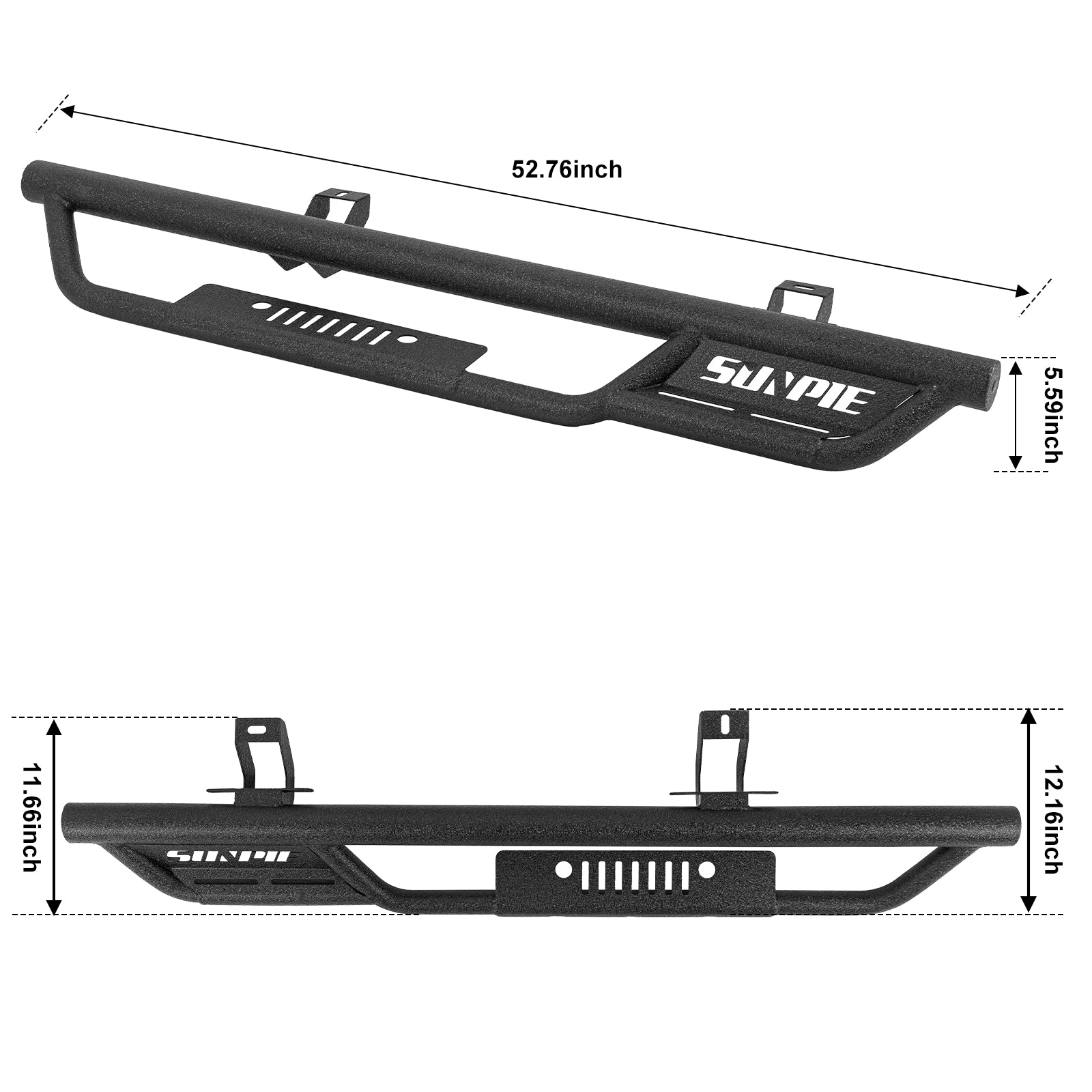 Entry-Level Carbon Steel Running Boards Side Steps for 2018-2026 Jeep Wrangler JL 2-Door