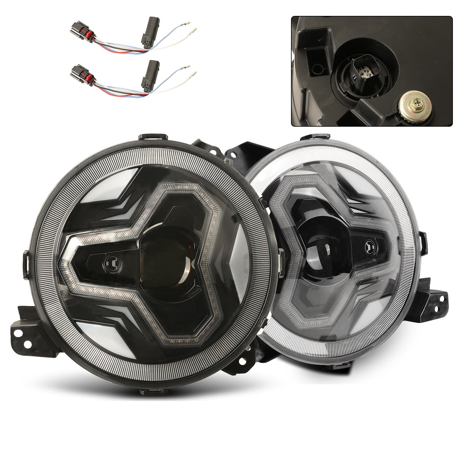 9" OEM LED Headlights with DRL & Turn Signal for 2018+ Later Jeep Wrangler 4xe JL/JLU Jeep Gladiator JT (2Pcs/Set)