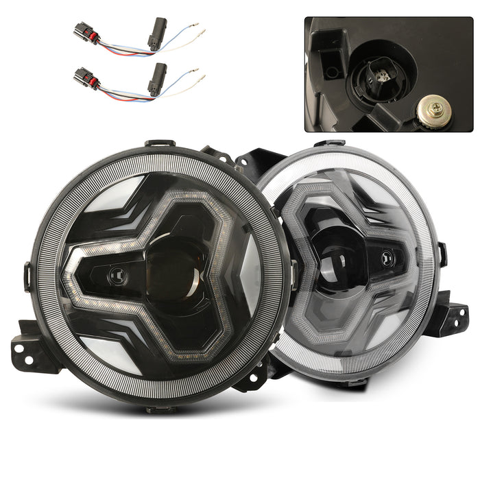 9"Headlights with DRL & Turn Signal for 2018+ Later Jeep Wrangler 4xe JL/JLU Jeep Gladiator JT (2Pcs/Set)