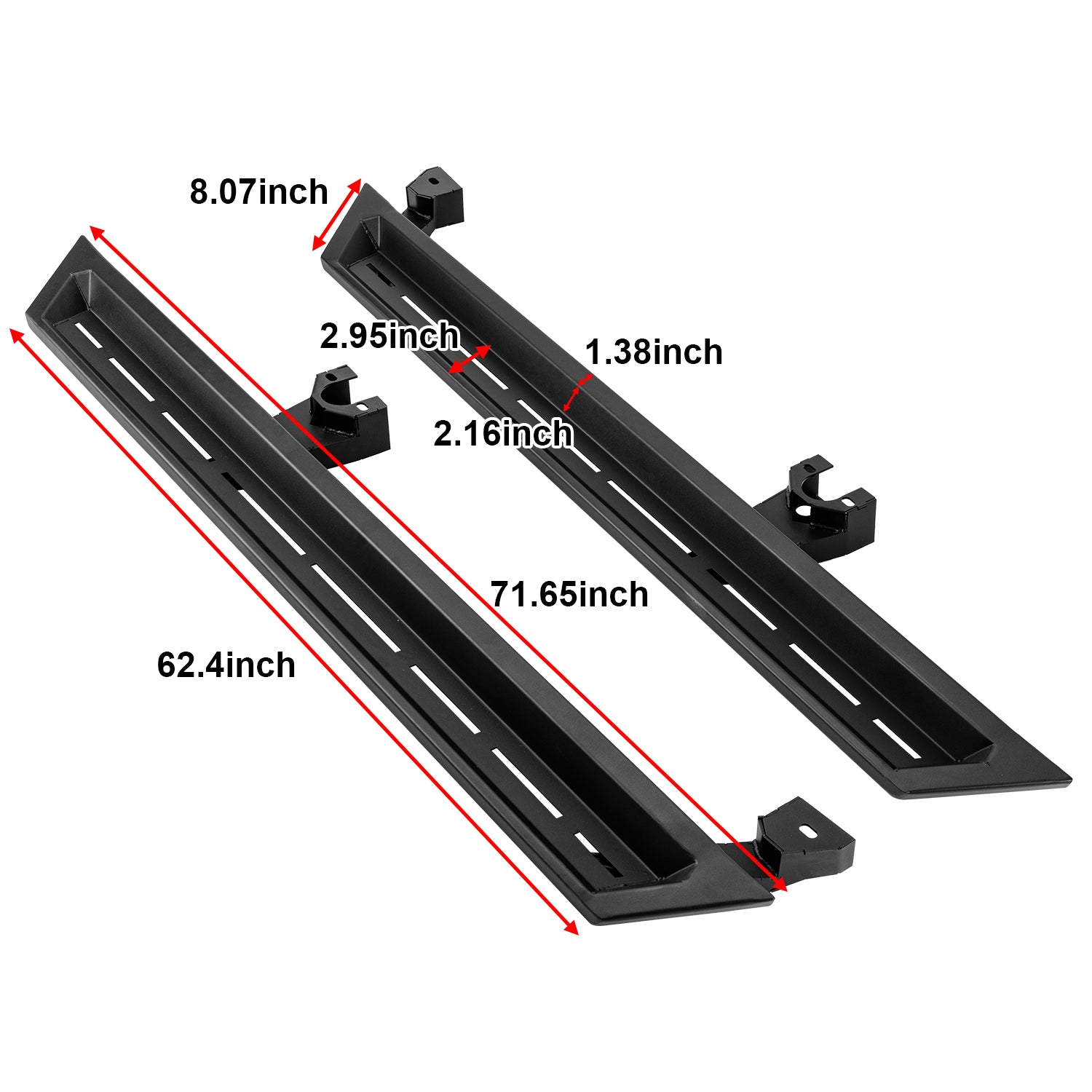 Jeep Running Boards Blade Series Carbon Steel Tubing for Jeep Wrangler 4xe JLU 4-Door (2018-2026）