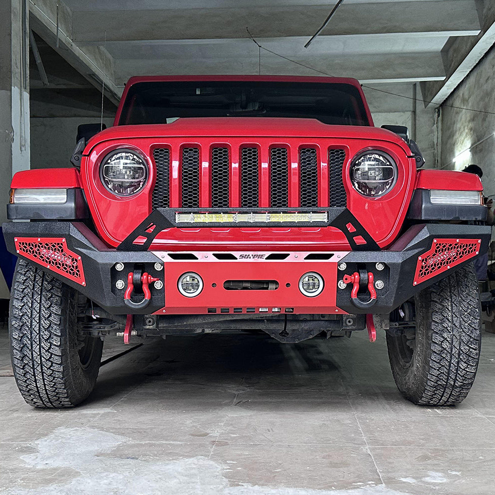 Heavy Duty Full Width Front & Rear Bumper Kit for 2020-2026 Jeep Gladiator JT - 6 Color Accents & Sensor Compatible